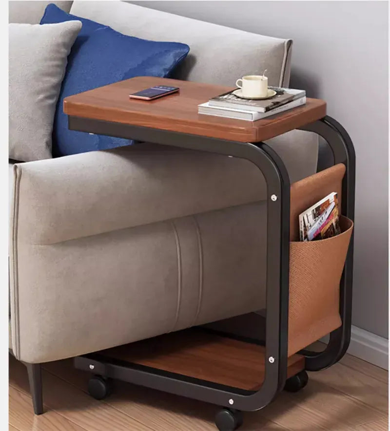 C-Shaped Side Table for Sofa — Living Room Coffee & End Table