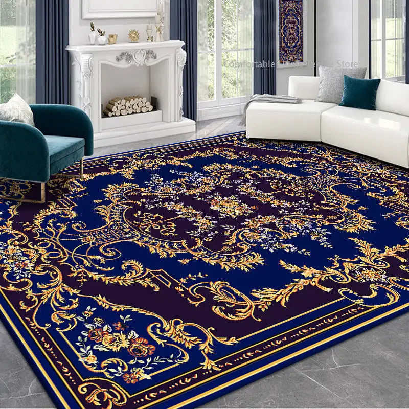 Persian Style Area Rug — Soft Washable Living Room & Bedroom Carpet with Non-Slip Backing