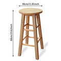 Nordic Solid Wood High Bar Stool — Bistro Counter Stool for Kitchen & Bar