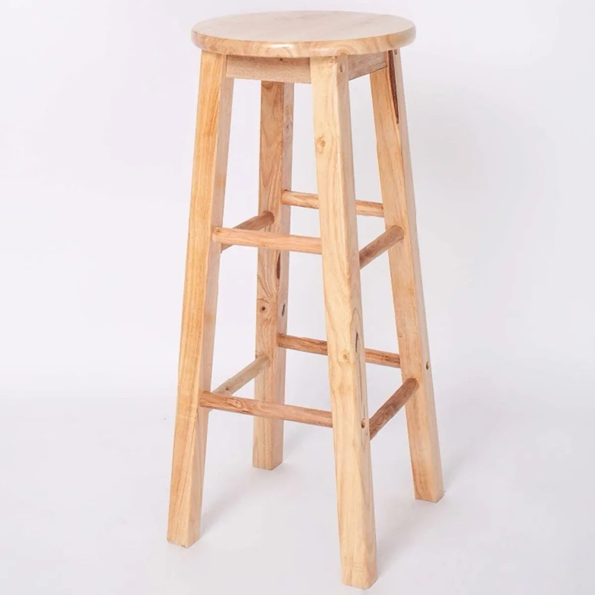 Nordic Solid Wood High Bar Stool — Bistro Counter Stool for Kitchen & Bar