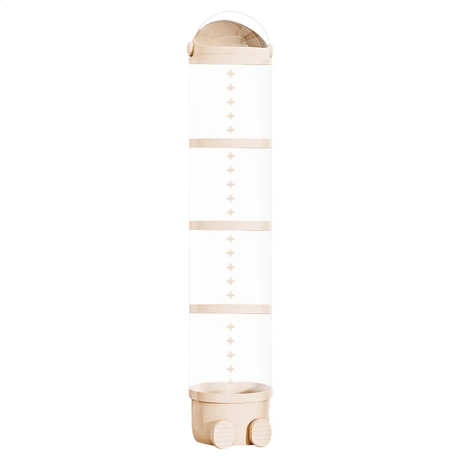 Clear Stuffed Animal Storage Tube | Stackable Toy Organiser | Beige & Pink