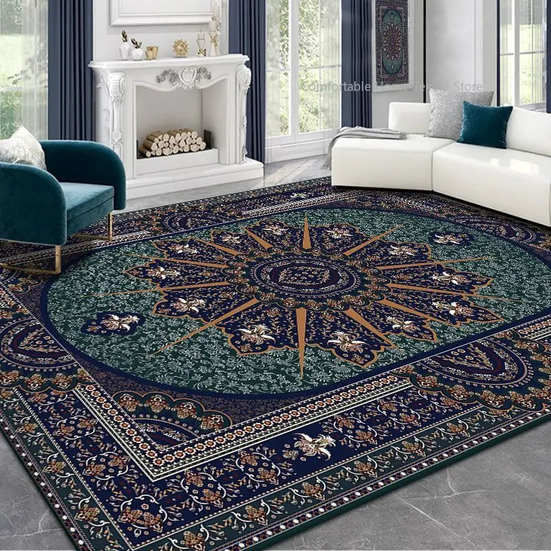 Persian Style Area Rug — Soft Washable Living Room & Bedroom Carpet with Non-Slip Backing
