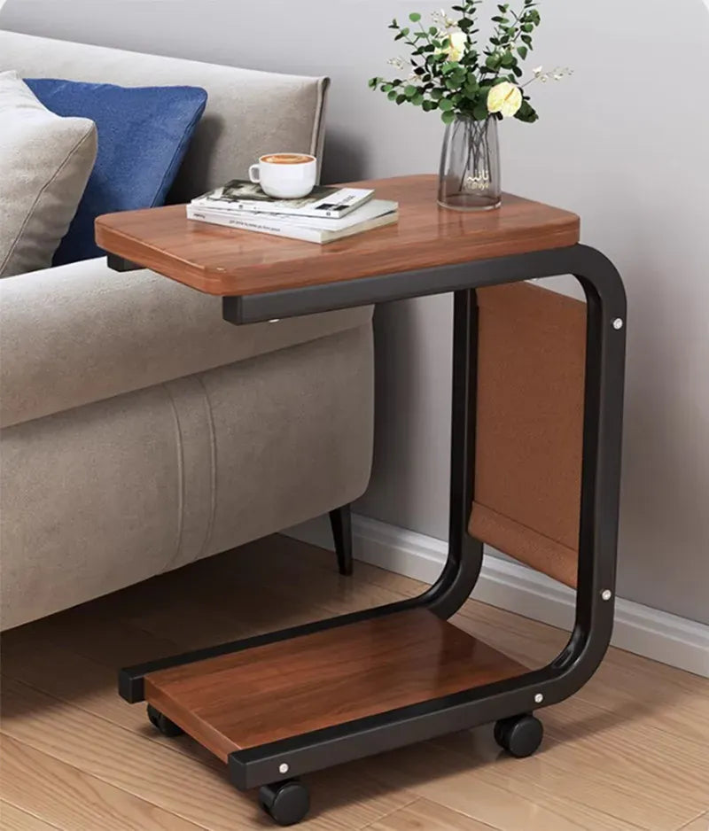 C-Shaped Side Table for Sofa — Living Room Coffee & End Table
