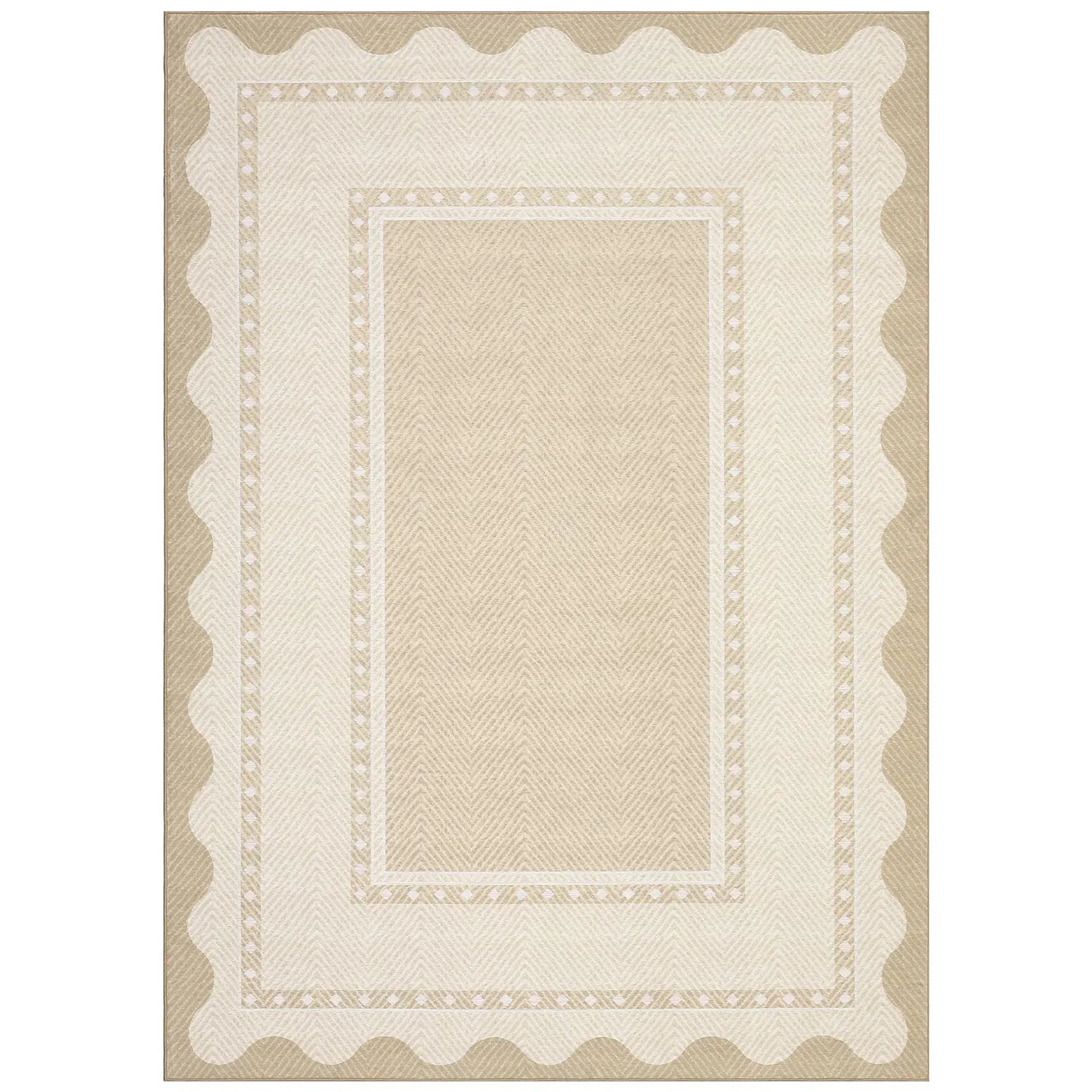 Modern Washable Area Rug — Low Pile, Non-Slip Rubber Backing, Stain Resistant