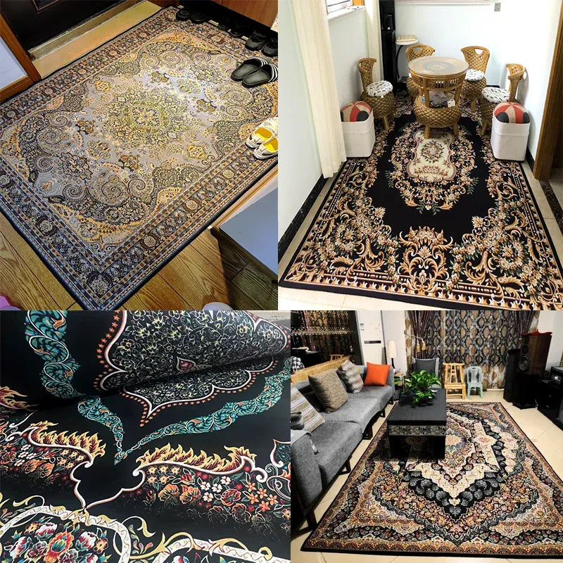 Persian Style Area Rug — Soft Washable Living Room & Bedroom Carpet with Non-Slip Backing