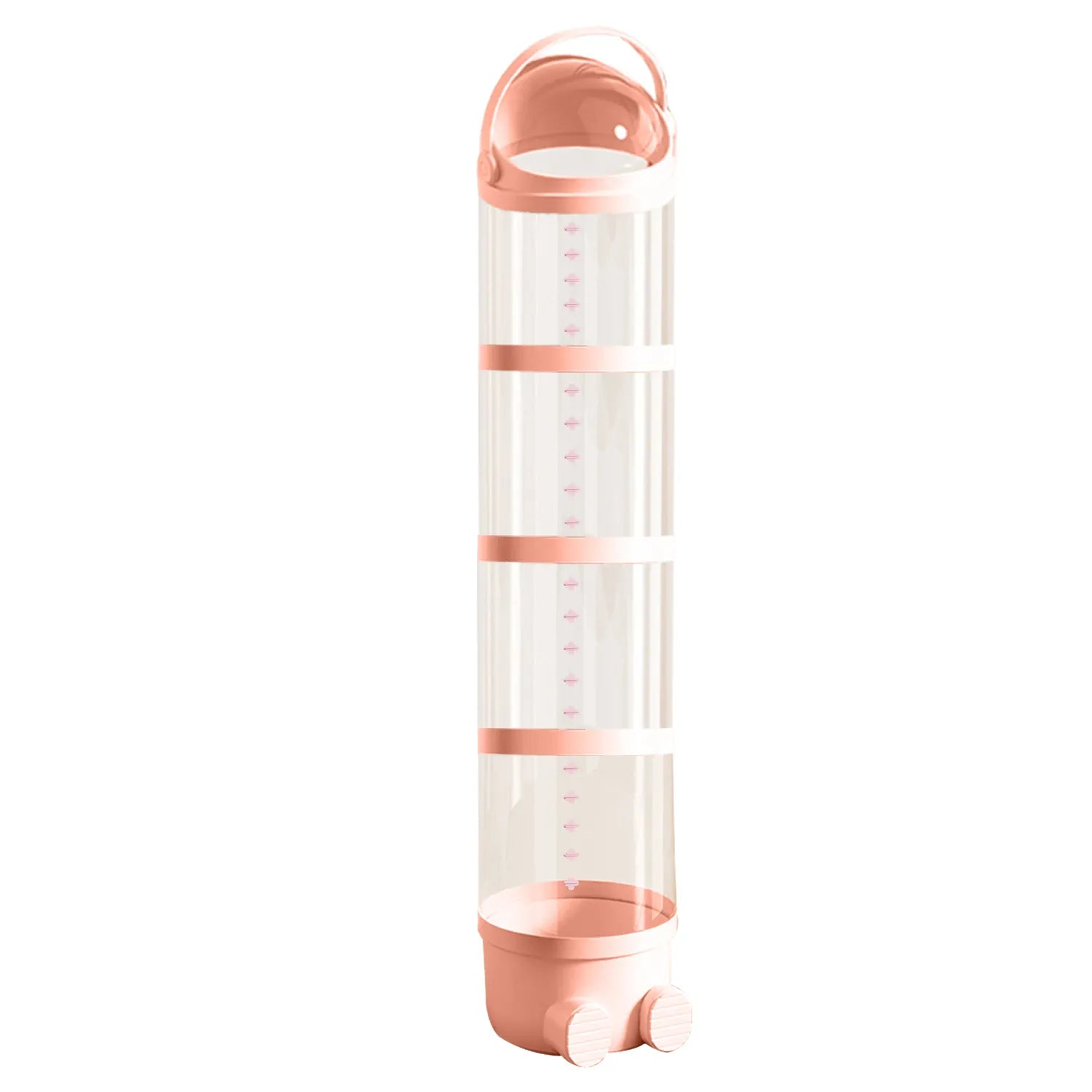 Clear Stuffed Animal Storage Tube | Stackable Toy Organiser | Beige & Pink