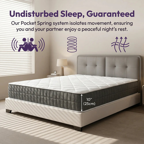 25cm Pocket Spring Hybrid Mattress | Medium-Firm | Mattress in a Box | Double