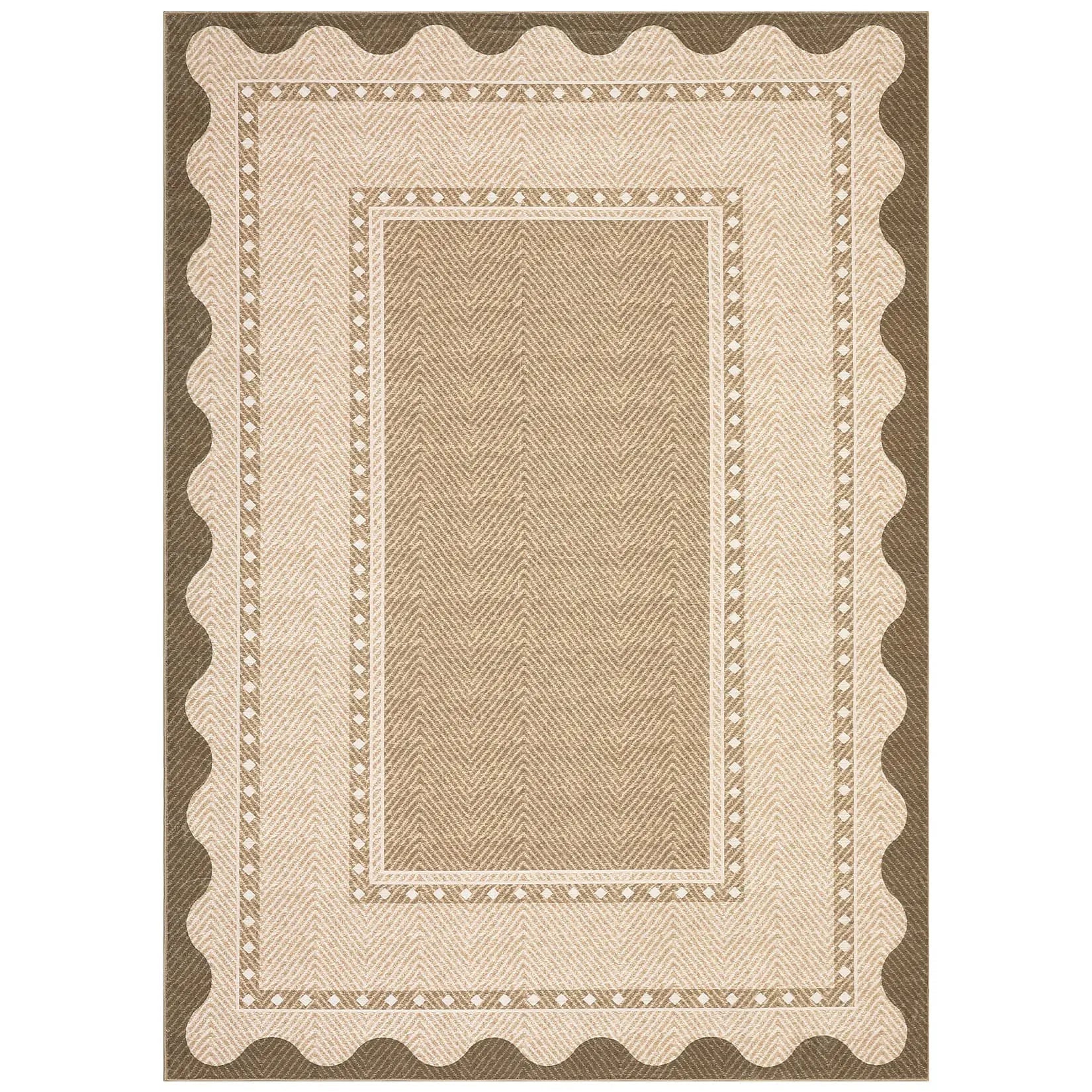 Modern Washable Area Rug — Low Pile, Non-Slip Rubber Backing, Stain Resistant