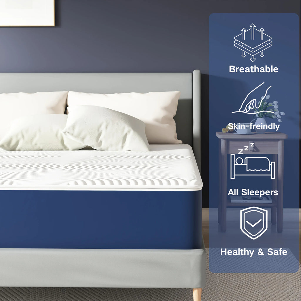Firm Mattress H3 — 7-Zone Memory Foam, Multi-Layer Support, 21cm or 25cm