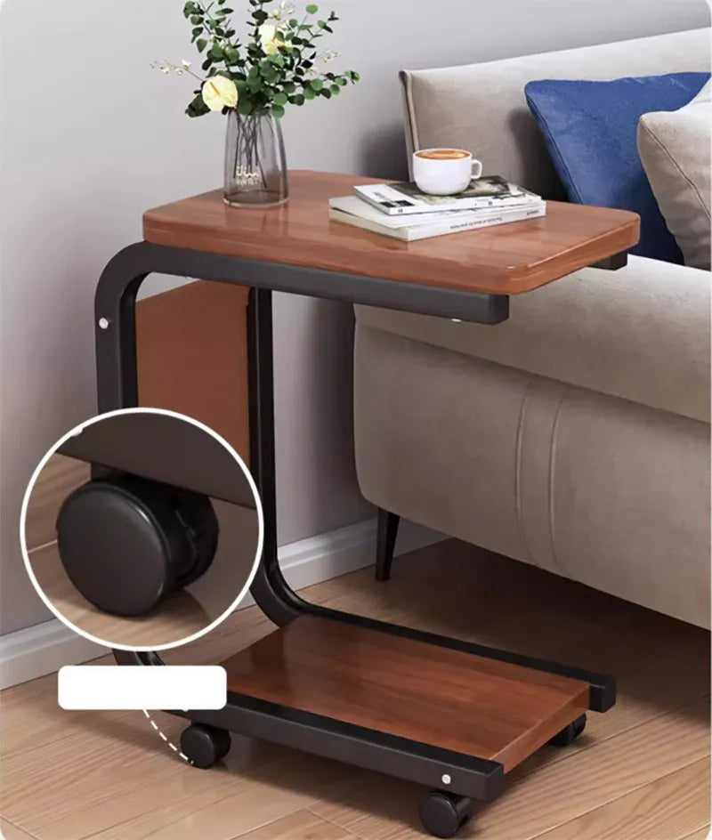 C-Shaped Side Table for Sofa — Living Room Coffee & End Table