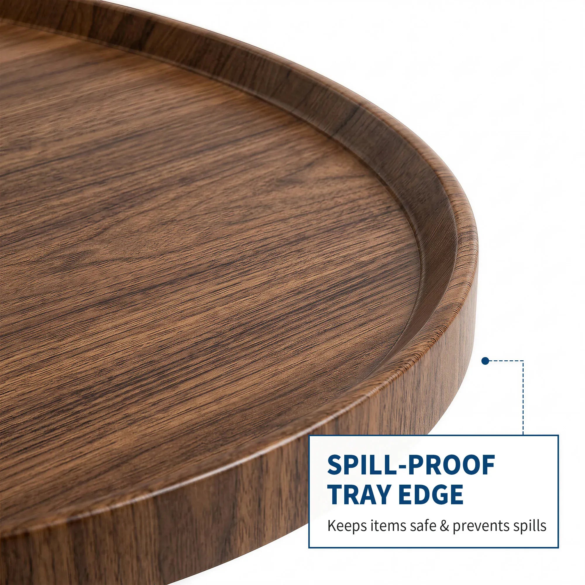 Round Coffee Table — Modern Small Side & End Table with Metal Frame, 50x50x38cm