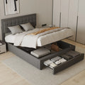 Double Size Ottoman Bed with Storage, Hydraulic Lift Upholstered Bed Frame, Functional Beds with Headboard Storage, No Mattress