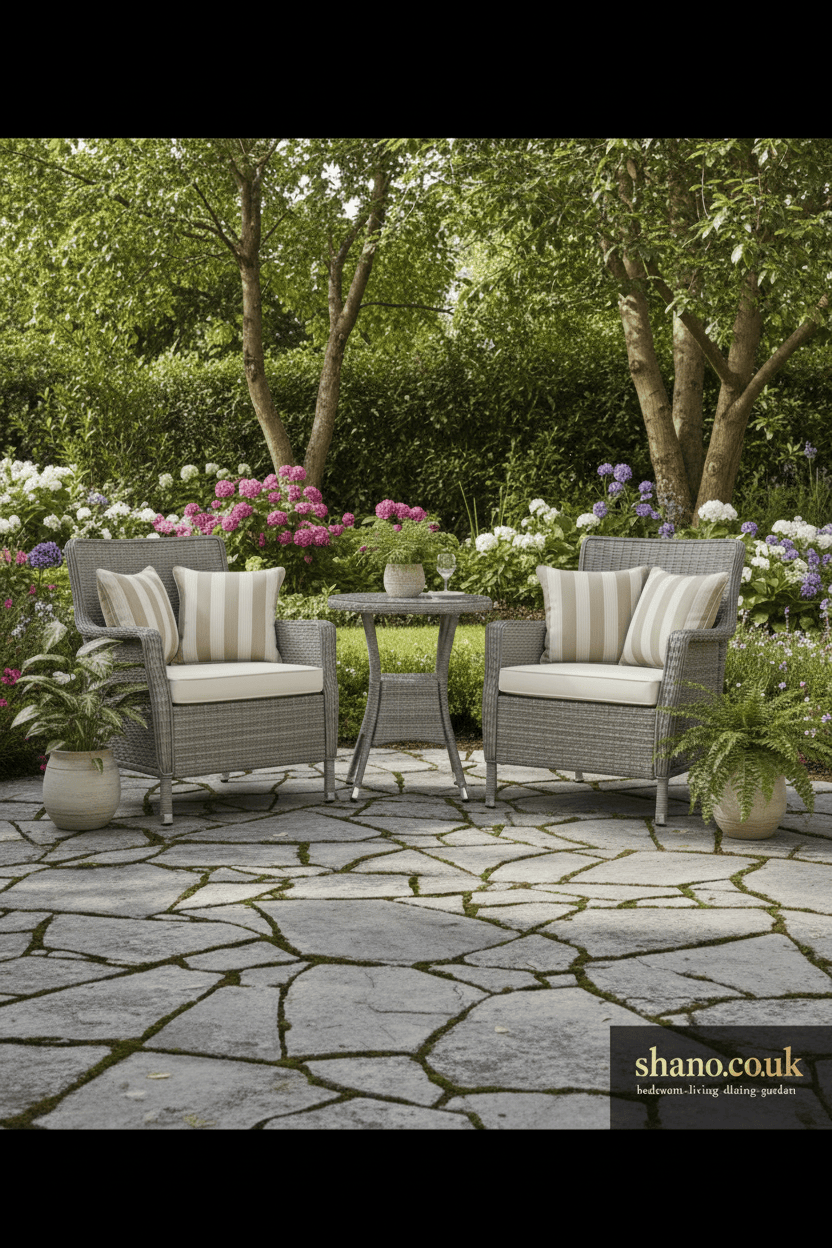 3-Piece Rattan Bistro Set — 2 Wicker Chairs with Washable Cushions & Coffee Table, Brown Beige or Grey Beige