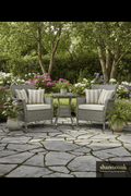 3-Piece Rattan Bistro Set — 2 Wicker Chairs with Washable Cushions & Coffee Table, Brown Beige or Grey Beige