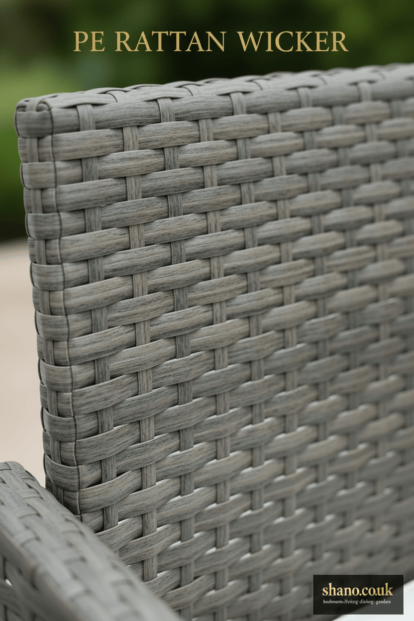 3-Piece Rattan Bistro Set — 2 Wicker Chairs with Washable Cushions & Coffee Table, Brown Beige or Grey Beige